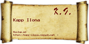 Kapp Ilona névjegykártya